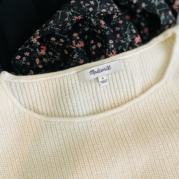 Madewell Balletcore Knit Double Side Bow Tie Cream Tank Top Sz Small NWOT - Picture 7 of 8